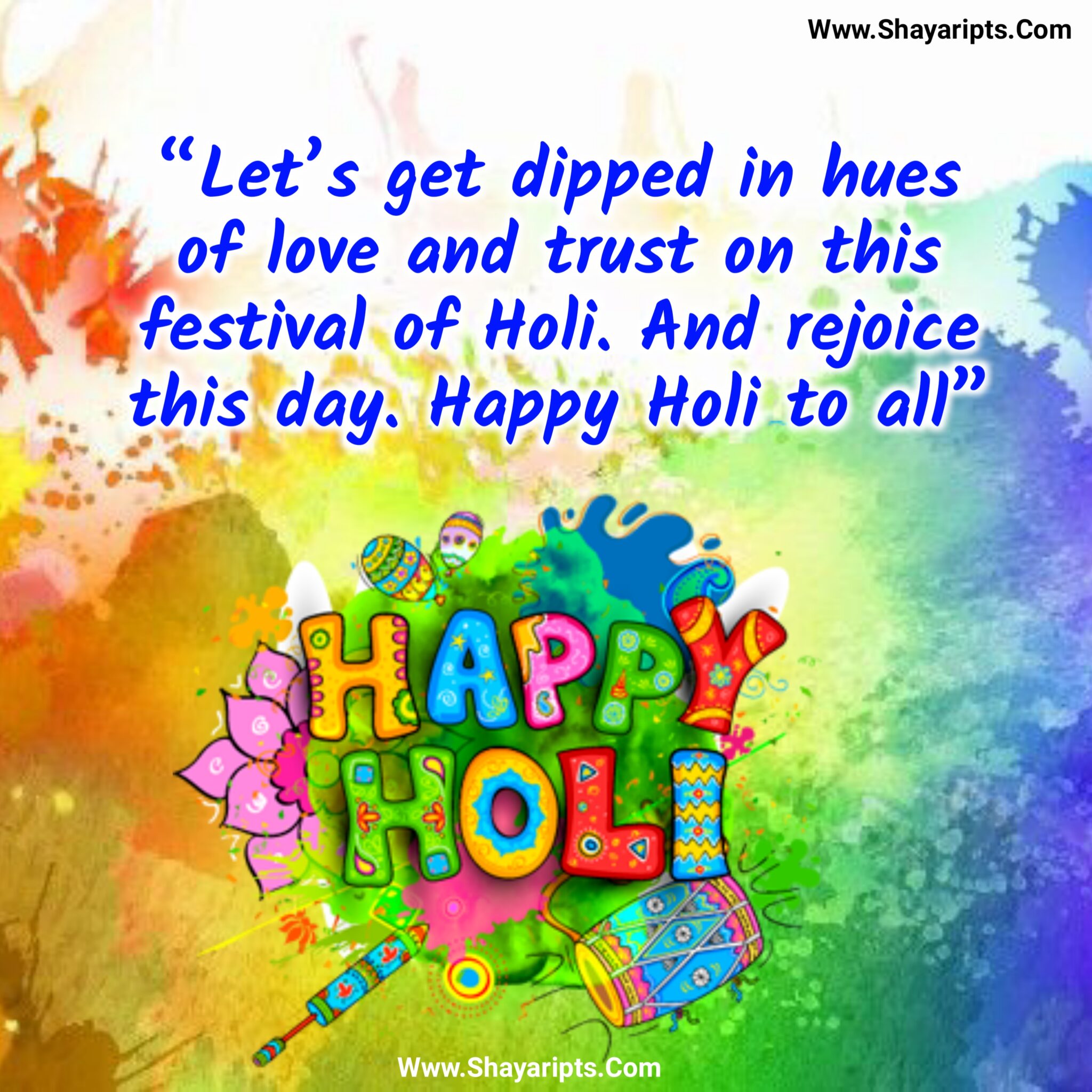 Best Wishes Holi Quotes With Image| Best Holi Message In English| Happy ...